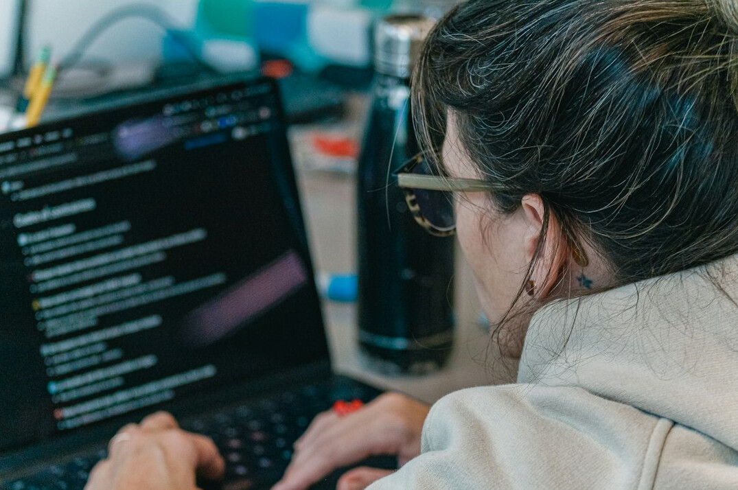 group of students in coding class